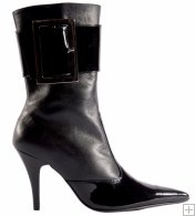 DEMEA Leather Mid High Boot Black